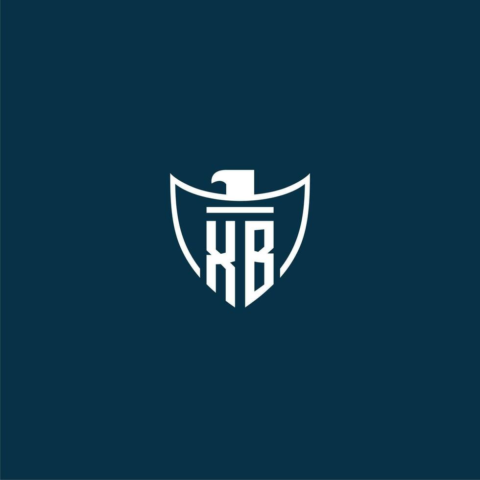 xb iniziale monogramma logo per scudo con aquila Immagine vettore design