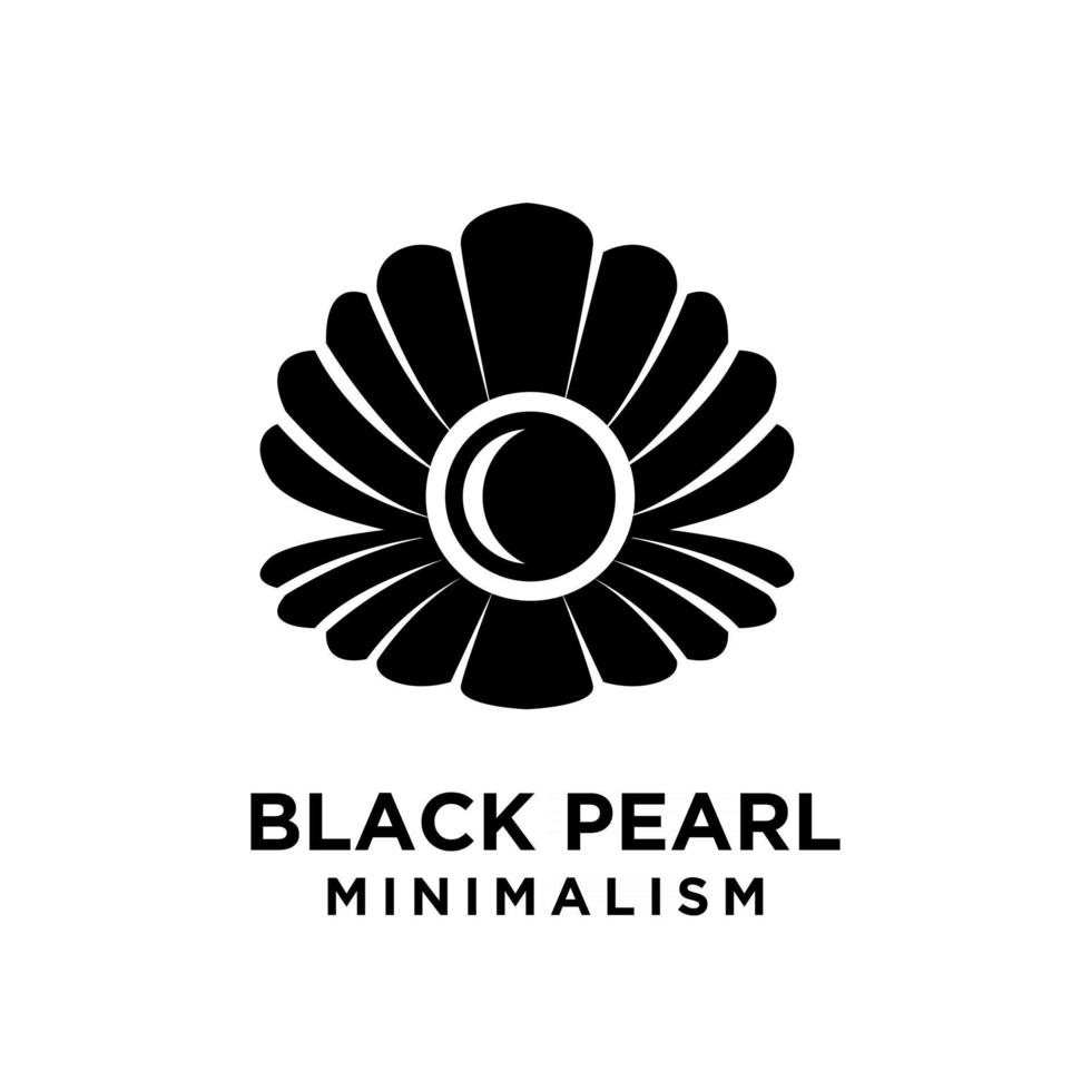 disegno semplice dell'illustrazione del logo dell'icona di vettore del minimalismo della perla nera