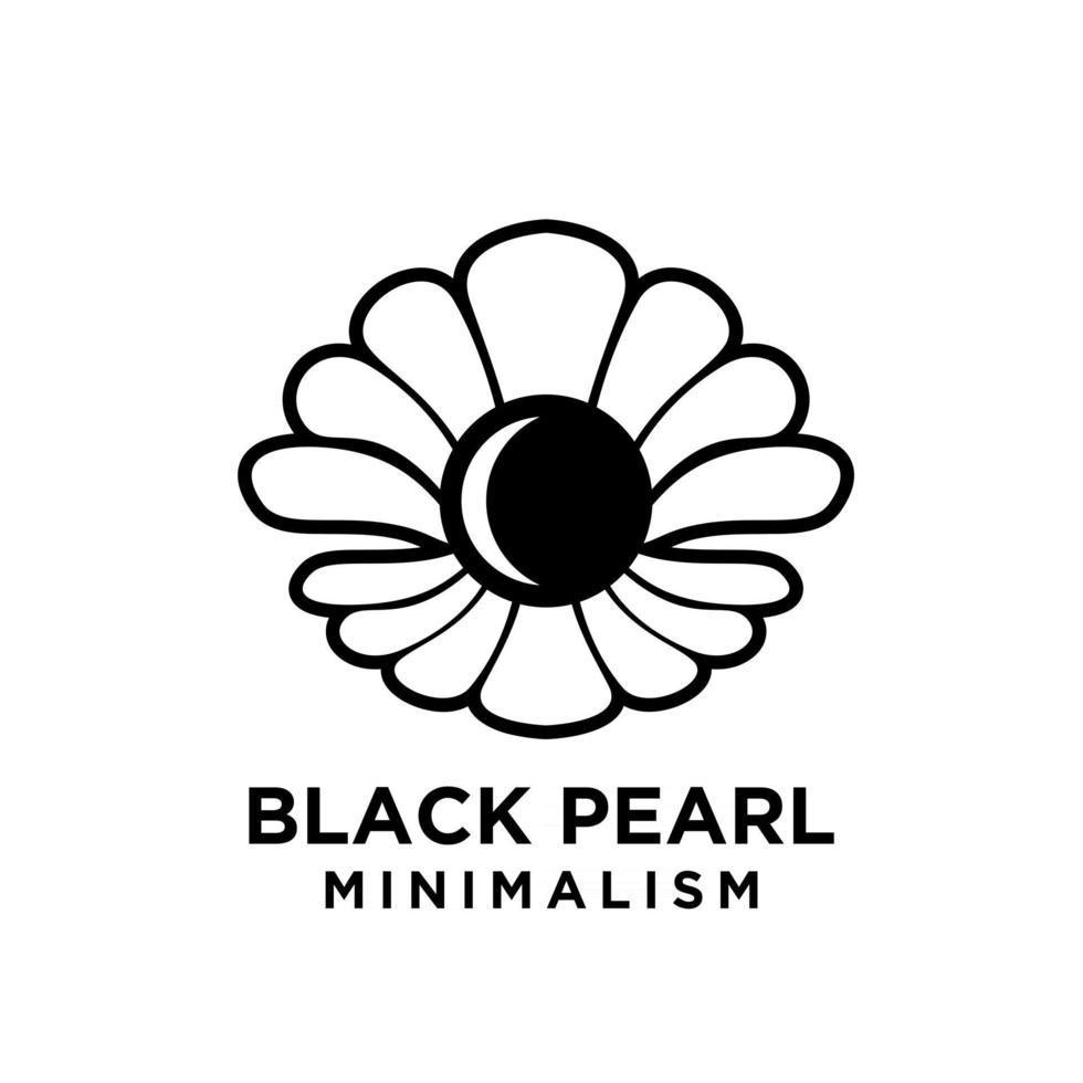 Design semplice per l'illustrazione del logo della linea dell'icona del vettore del minimalismo della perla nera