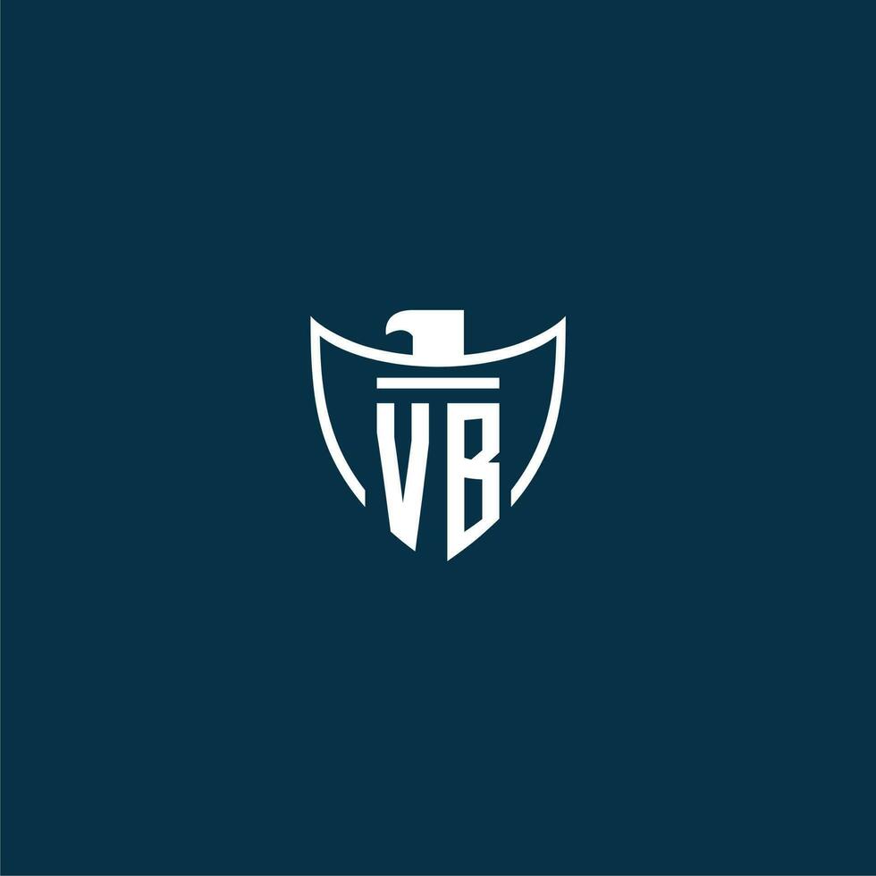 vb iniziale monogramma logo per scudo con aquila Immagine vettore design