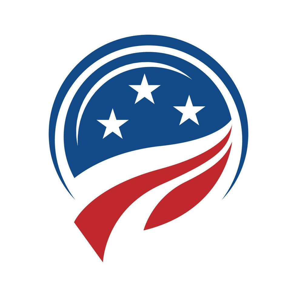 americano bandiera logo concetto design vettore