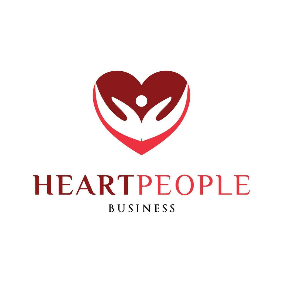 amore o cuore persone cura icona logo design modello vettore