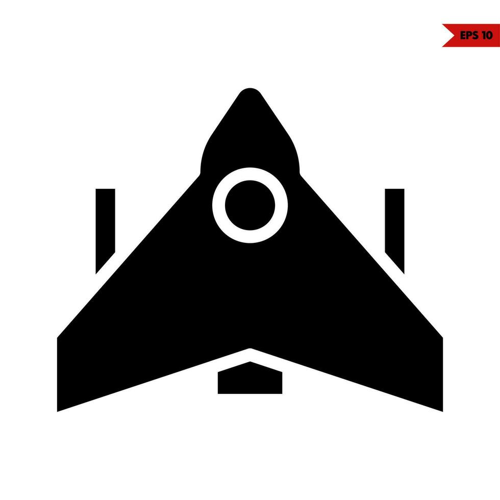 icona del glifo dell'aeroplano vettore