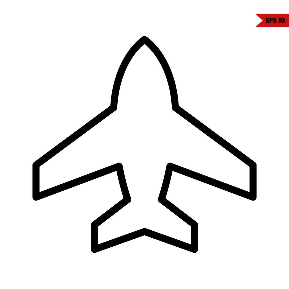 icona della linea dell'aeroplano vettore