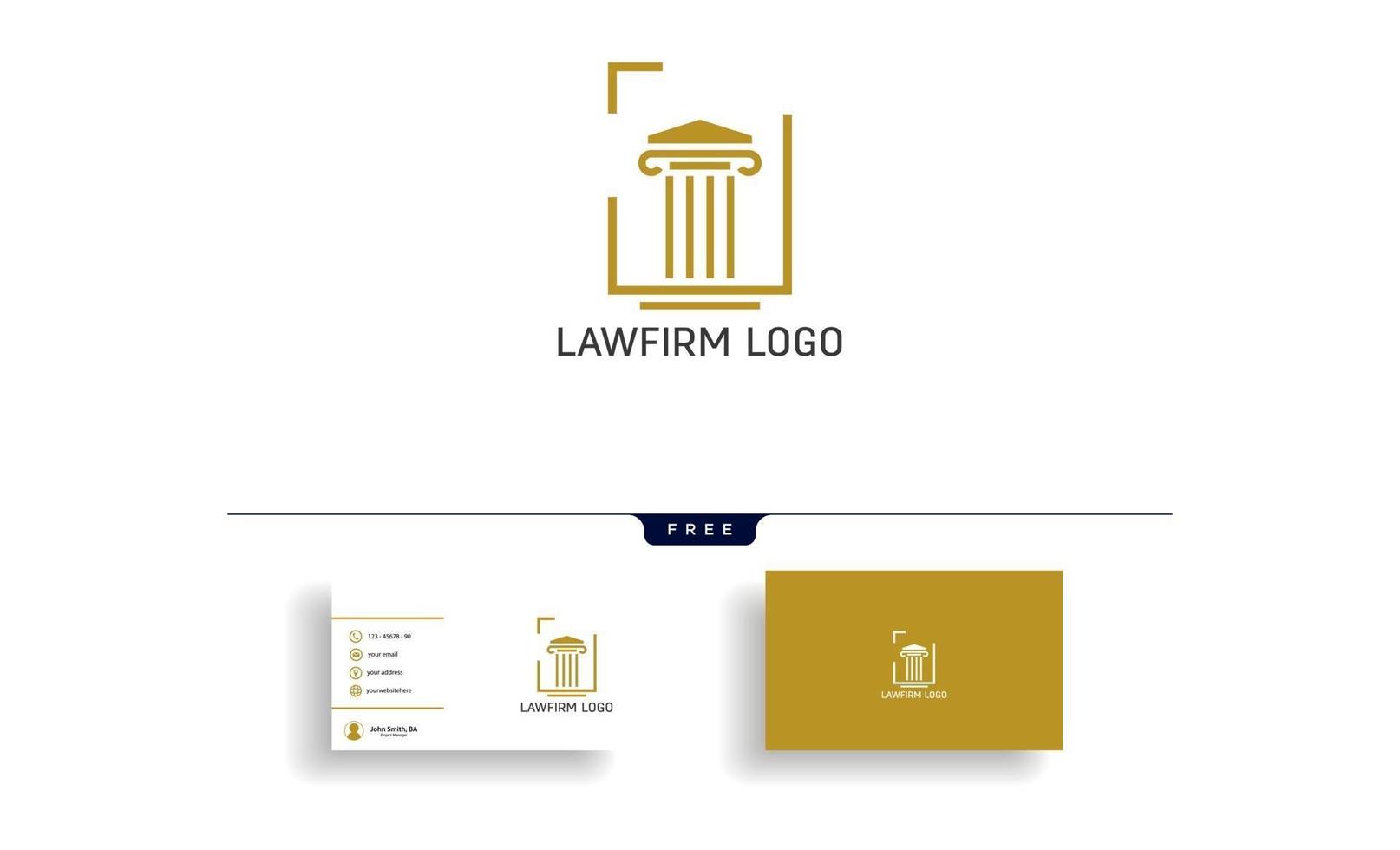 studio legale avvocato creativo logo modello illustrazione vettoriale con biglietto da visita vettoriale