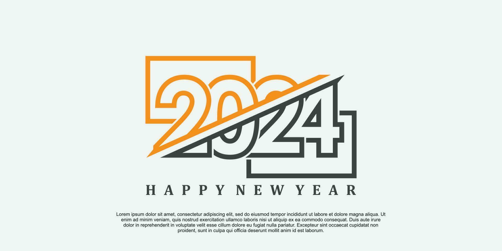 2024 contento nuovo anno logo design 2024 numero vettore illustrazione