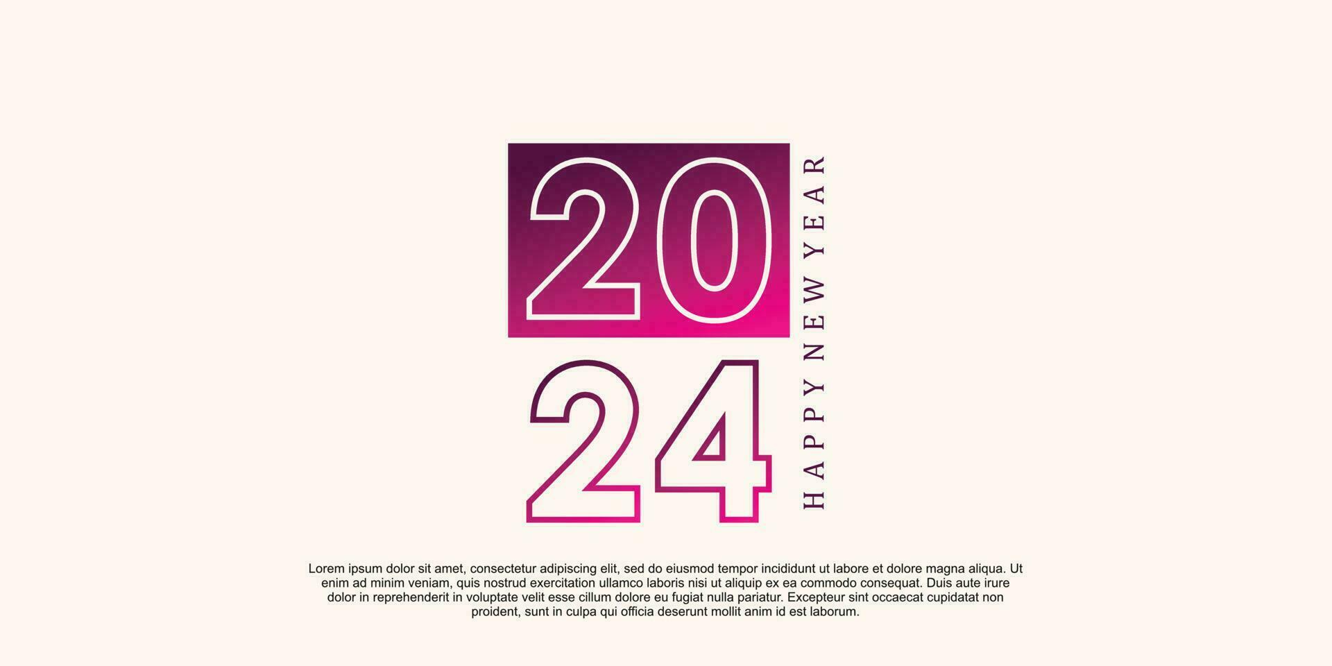 2024 contento nuovo anno logo design 2024 numero vettore illustrazione