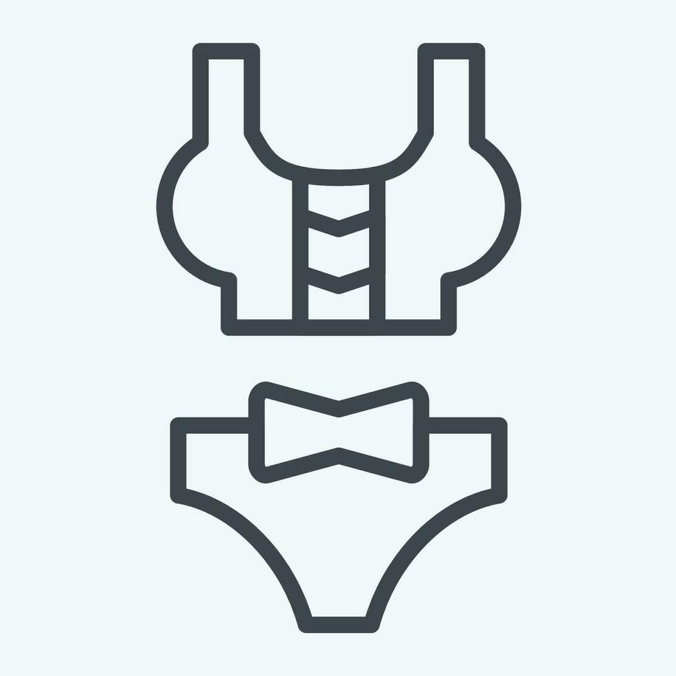 icona bikini. relazionato per Hawaii simbolo. linea stile. semplice design modificabile. vettore