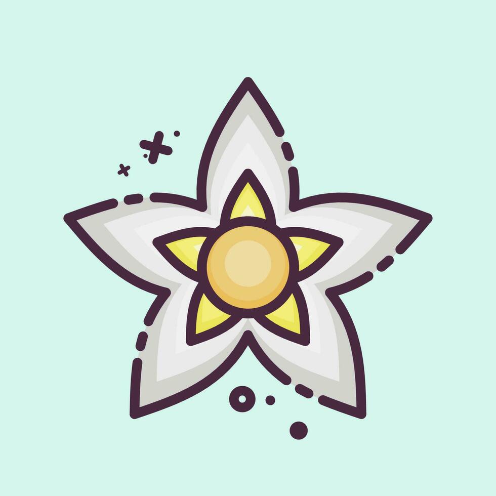 icona gelsomino. relazionato per fiori simbolo. mbe stile. semplice design modificabile. semplice illustrazione vettore
