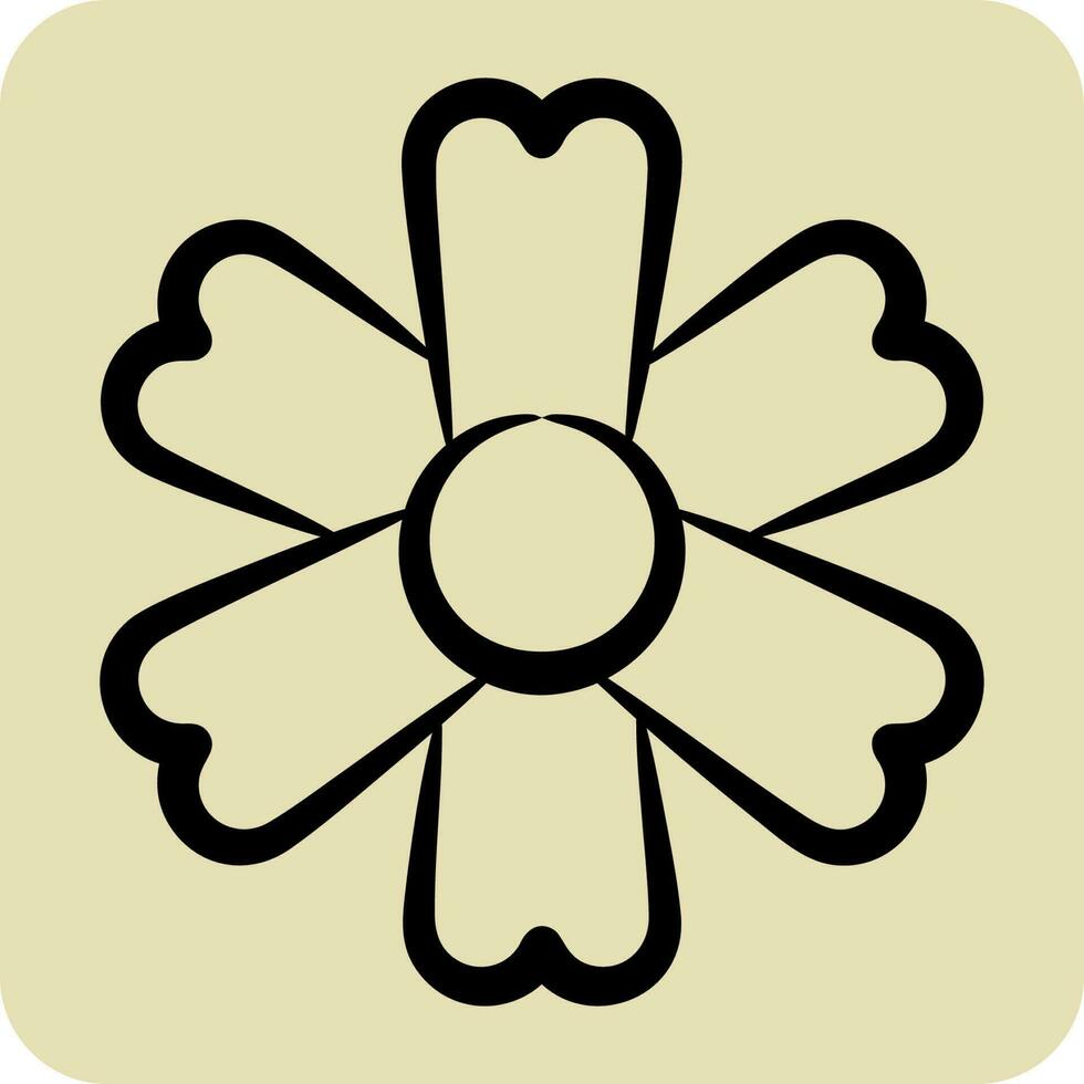 icona calendula. relazionato per fiori simbolo. mano disegnato stile. semplice design modificabile. semplice illustrazione vettore