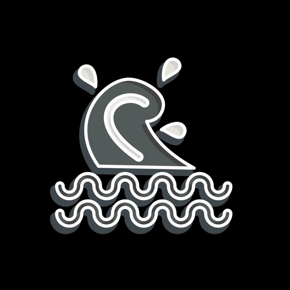 icona onda. relazionato per Hawaii simbolo. lucido stile. semplice design modificabile. vettore