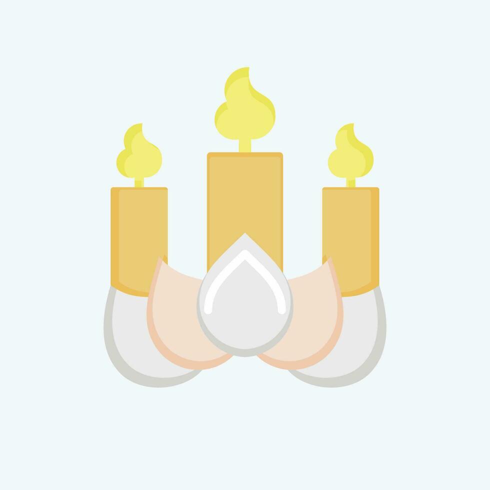 icona candela. relazionato per Cinese nuovo anno simbolo. piatto stile. semplice design modificabile vettore
