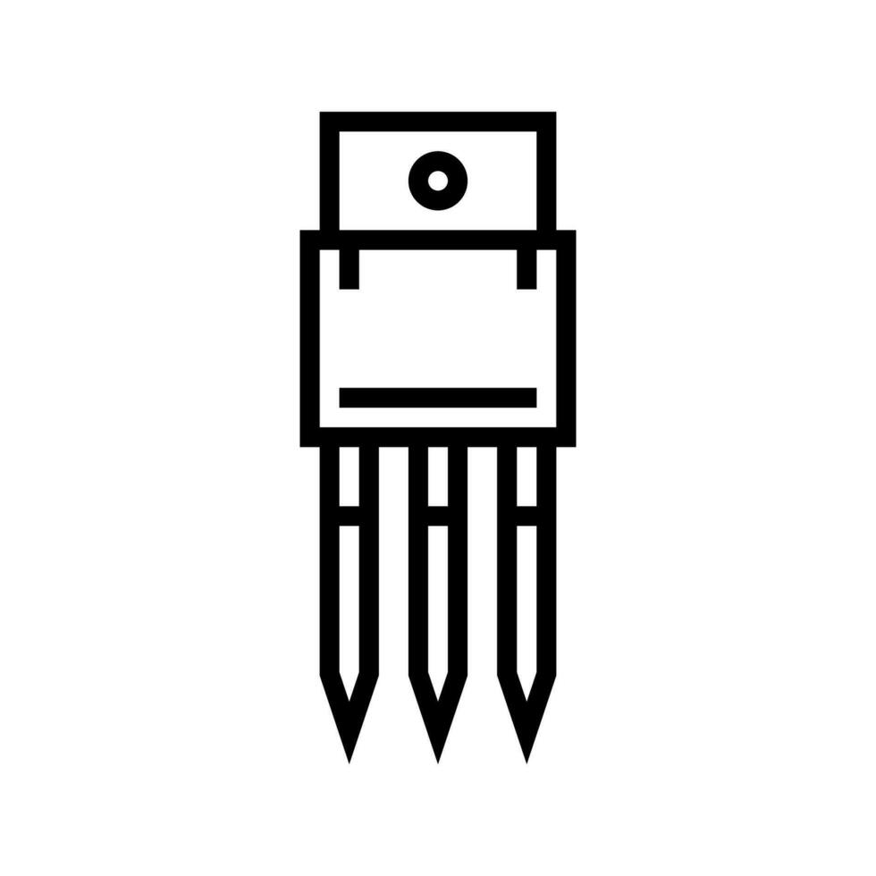 transistor elettronico componente linea icona vettore illustrazione