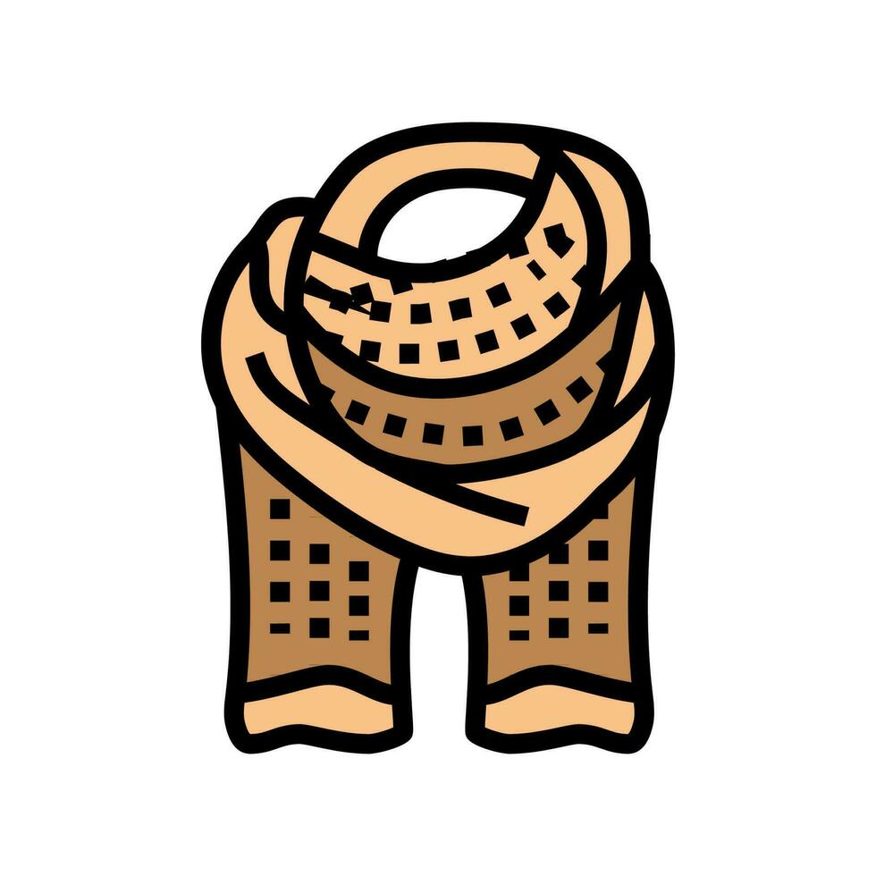 sciarpa maglieria lana colore icona vettore illustrazione