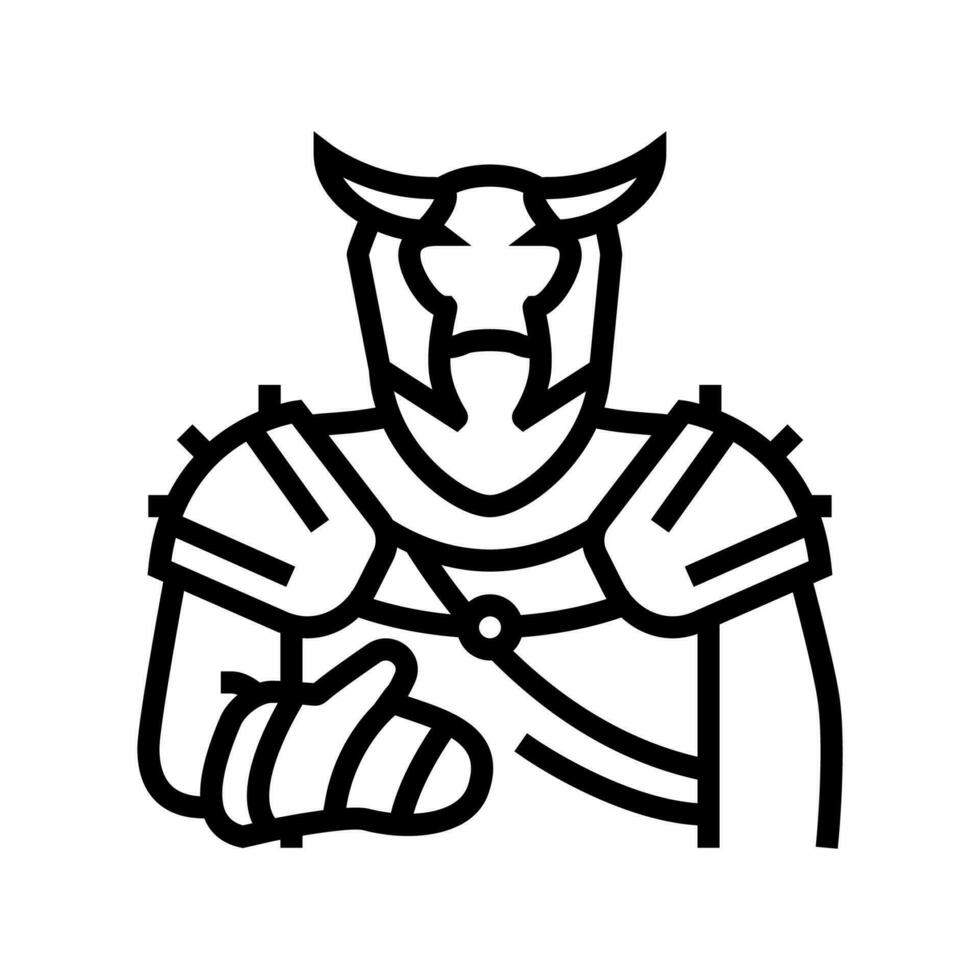 tartaro greco Dio antico linea icona vettore illustrazione