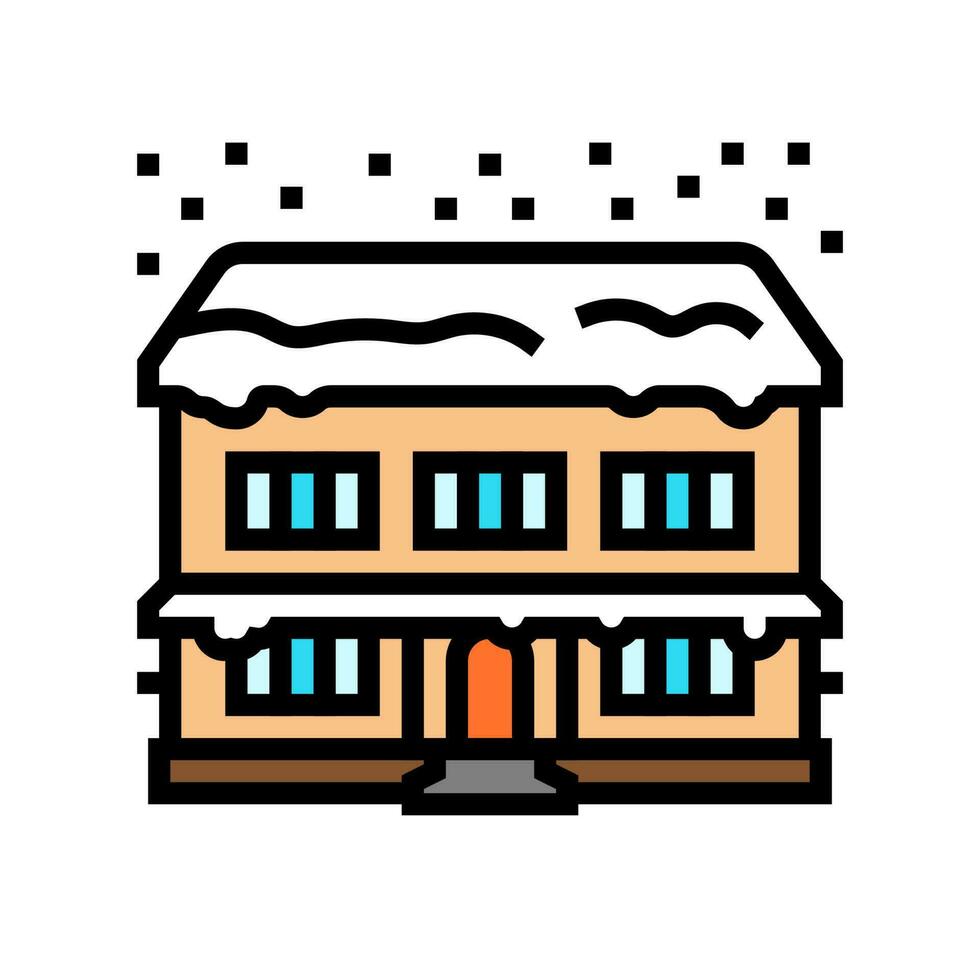 neve coperto Casa inverno stagione colore icona vettore illustrazione