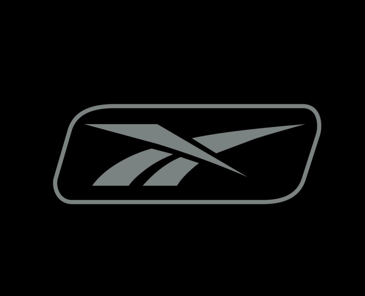 reebok marca logo design grigio simbolo icona astratto vettore illustrazione con nero sfondo