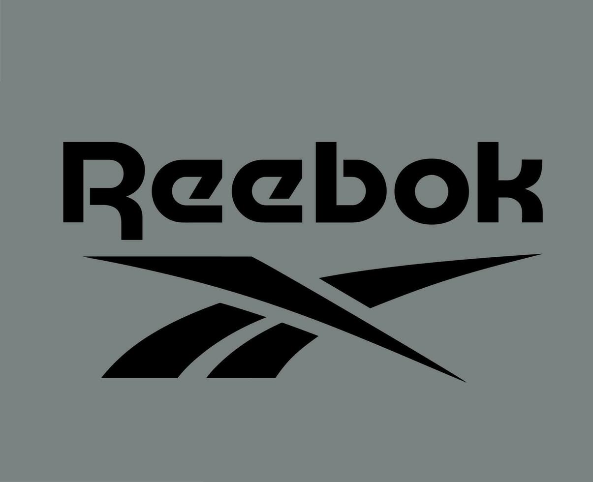 reebok logo nero simbolo Abiti design icona astratto vettore illustrazione con grigio sfondo