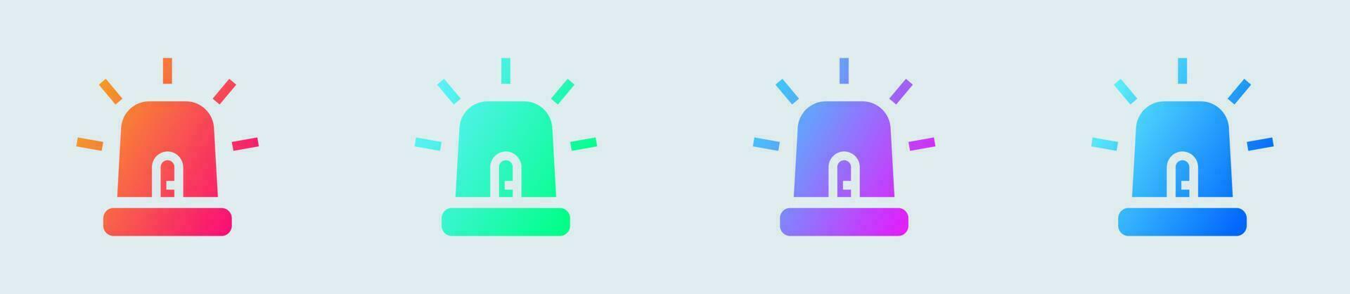 lampeggiatore leggero solido icona nel pendenza colori. emergenza segni vettore illustrazione.