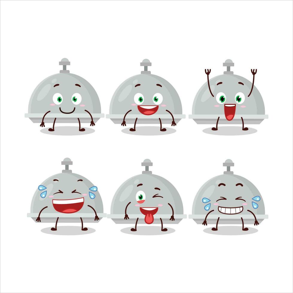 cartone animato personaggio di argento campana di vetro con Sorridi espressione vettore