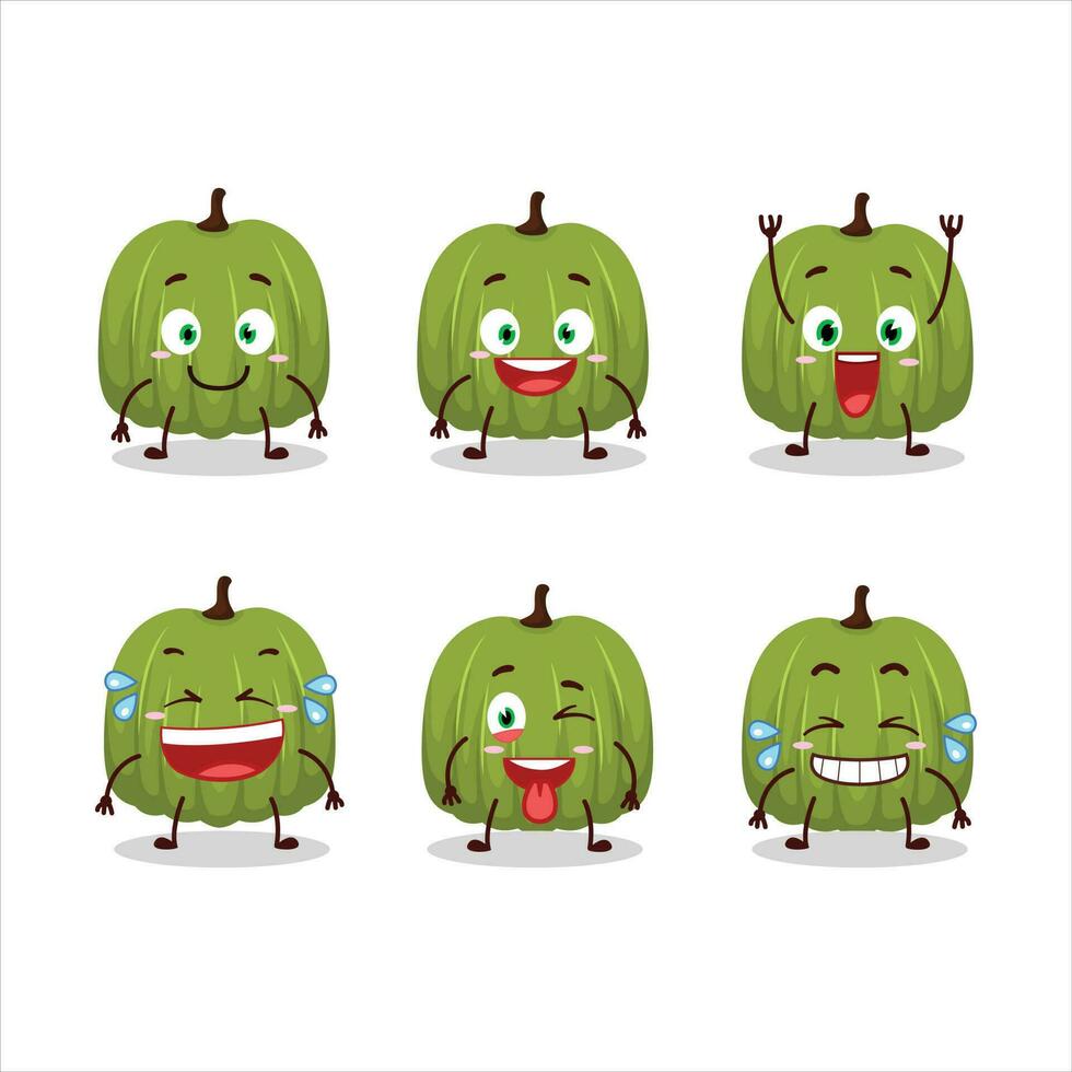 cartone animato personaggio di verde zucca con Sorridi espressione vettore