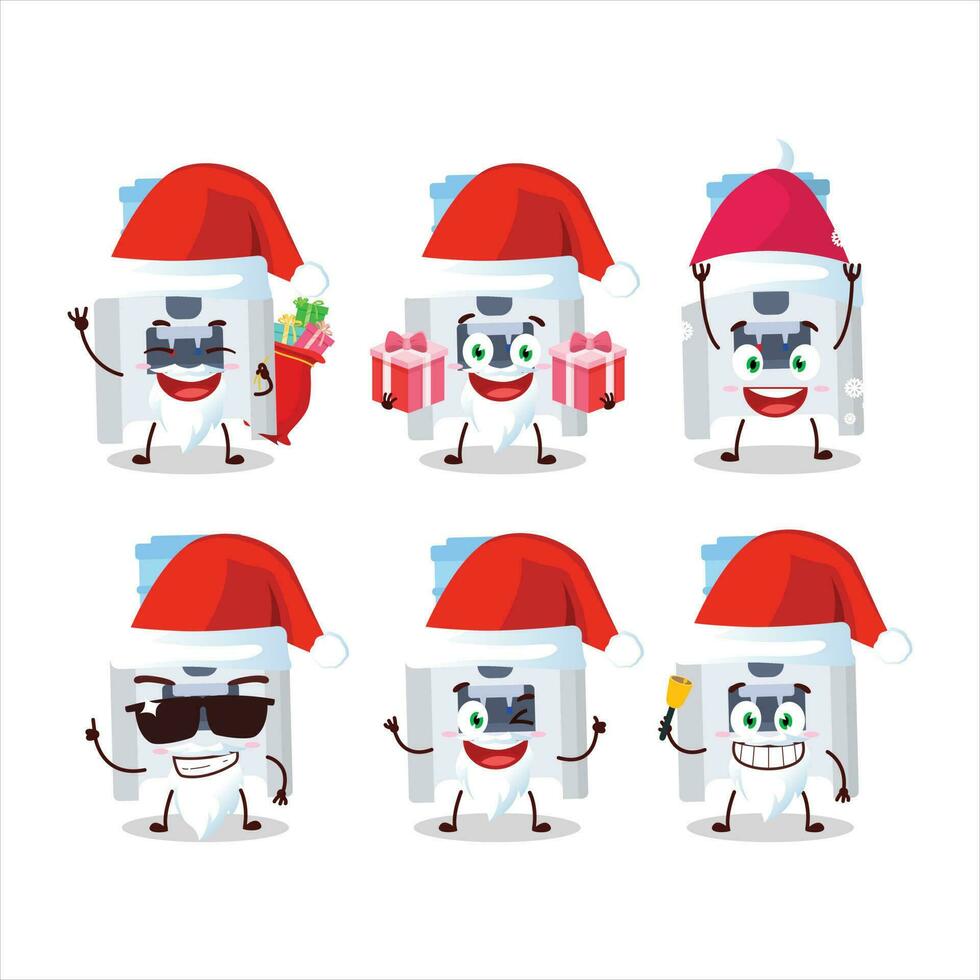 Santa Claus emoticon con acqua più fresco cartone animato personaggio vettore