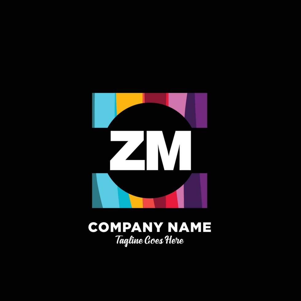 zm iniziale logo con colorato modello vettore. vettore