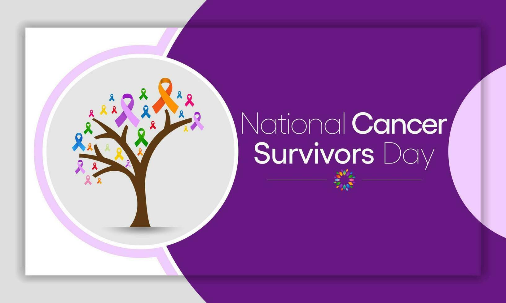 nazionale cancro sopravvissuti giorno è osservato ogni anno nel giugno, esso è un' malattia causato quando cellule dividere incontrollabile e diffusione in circostante tessuti. vettore illustrazione
