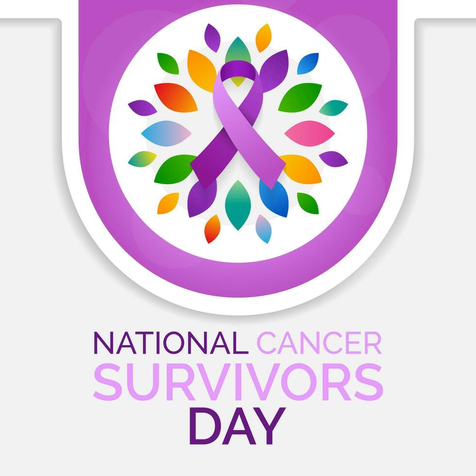 nazionale cancro sopravvissuti giorno è osservato ogni anno nel giugno, esso è un' malattia causato quando cellule dividere incontrollabile e diffusione in circostante tessuti. vettore illustrazione