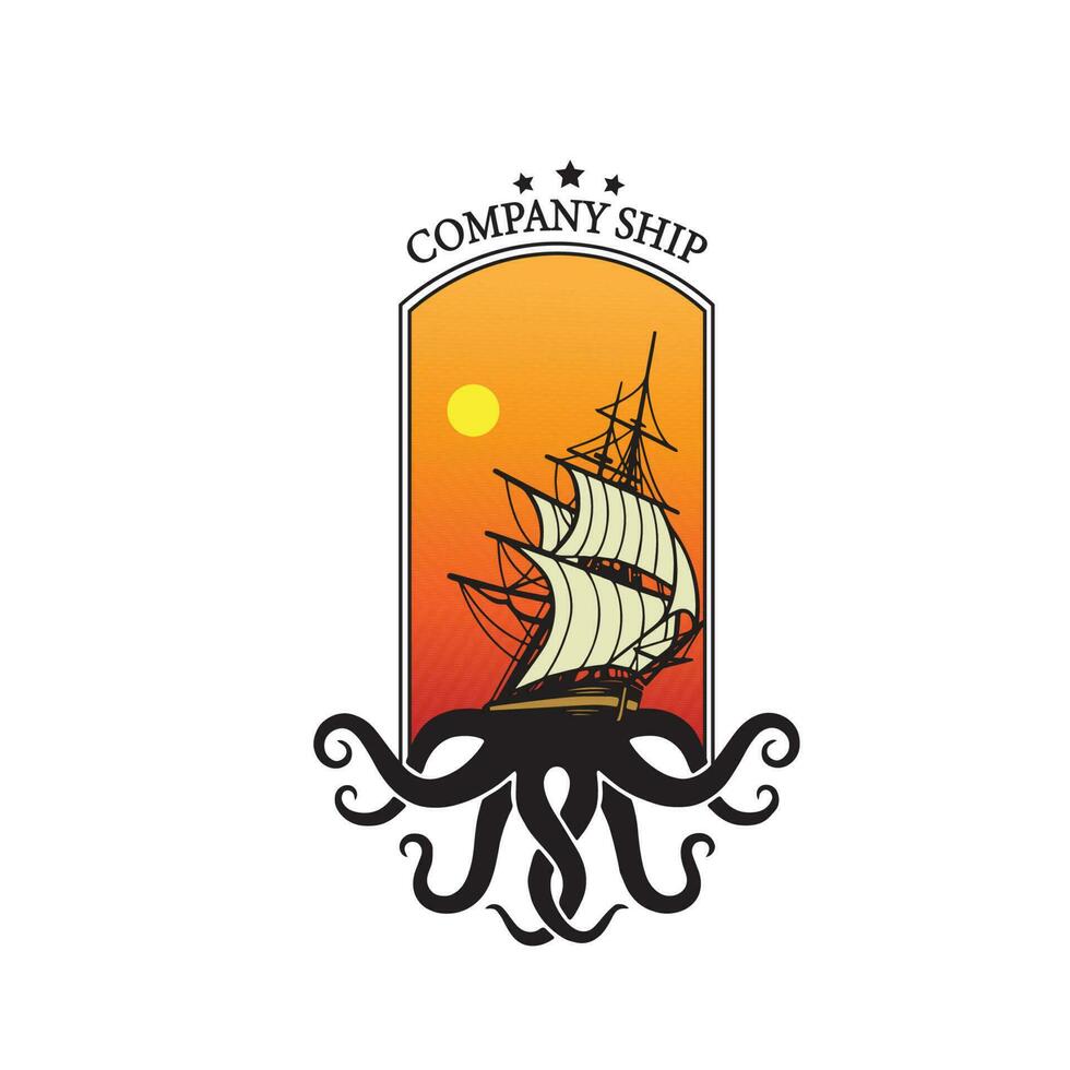 design logo nave vettore illustrazione