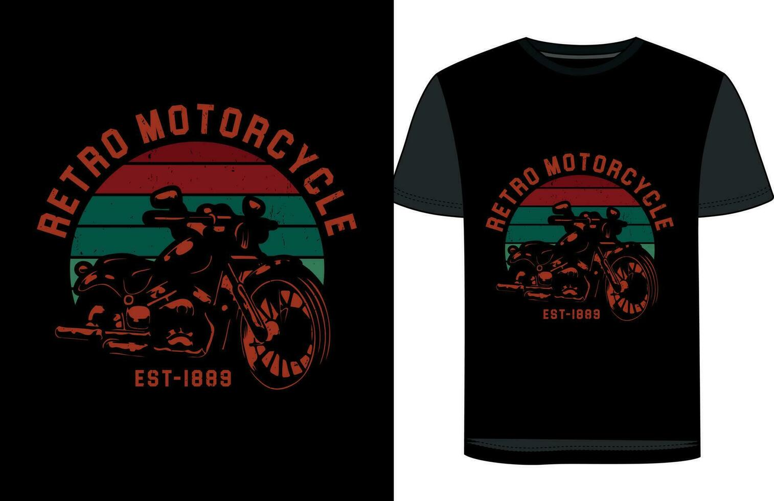 Vintage ▾ motociclo maglietta design vettore