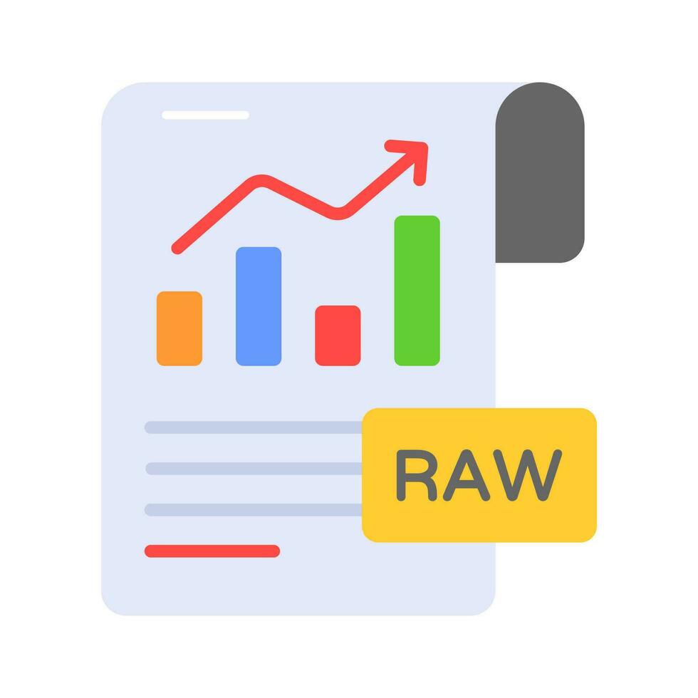 un icona di crudo dati file nel di moda stile, isolato su bianca sfondo vettore