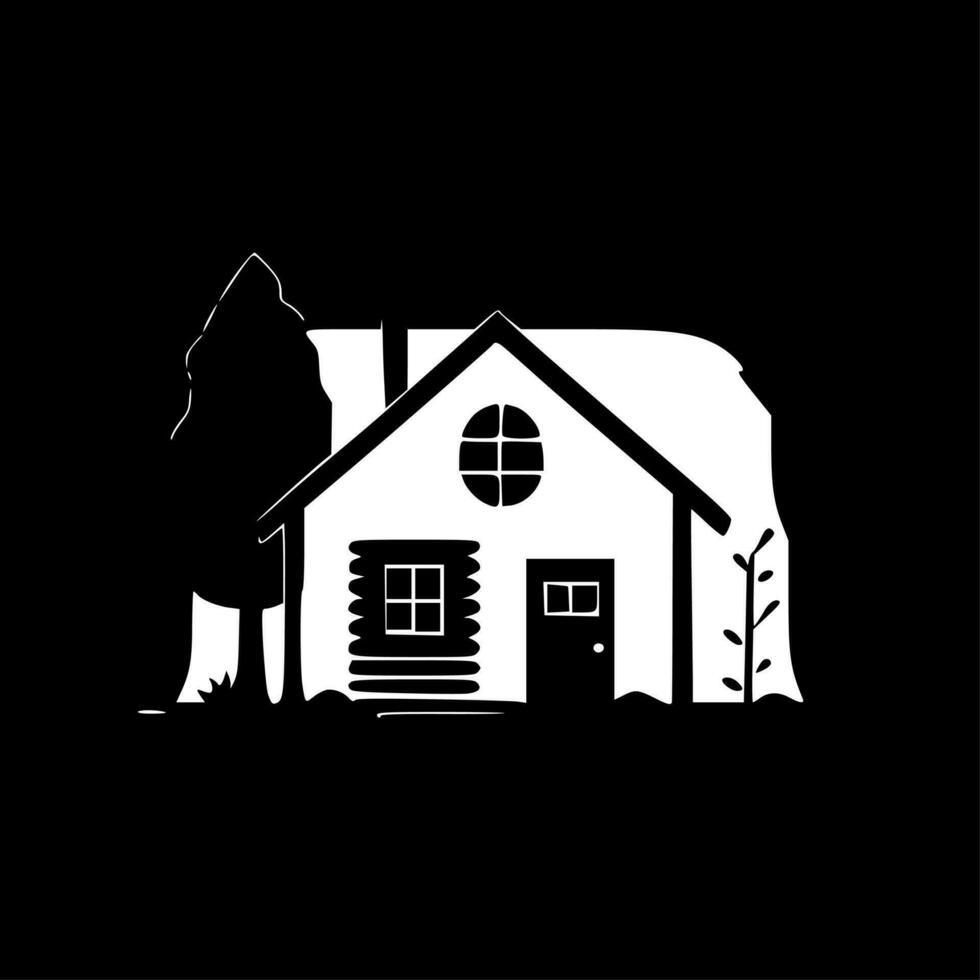 casa, nero e bianca vettore illustrazione