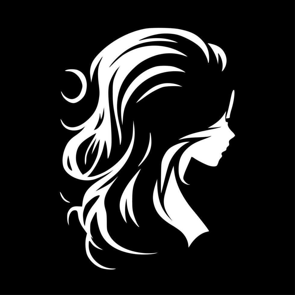 capelli, minimalista e semplice silhouette - vettore illustrazione