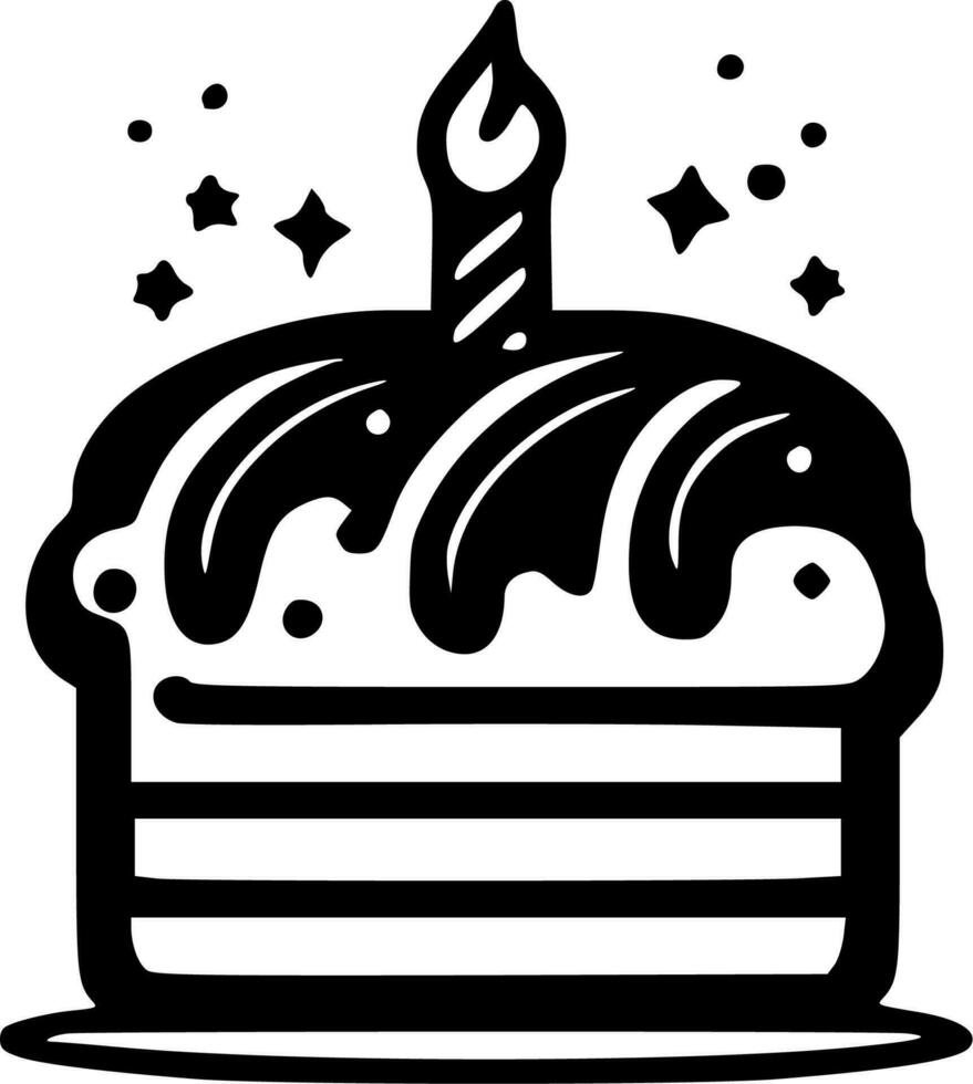 compleanno torta, minimalista e semplice silhouette - vettore illustrazione