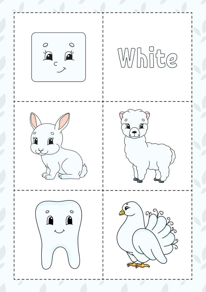 flashcard di apprendimento dei colori per bambini - bianco vettore