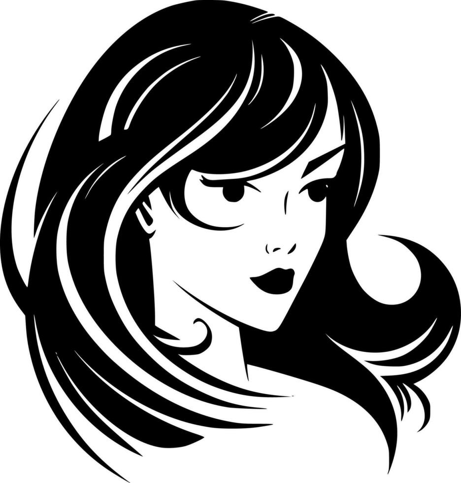 capelli, nero e bianca vettore illustrazione