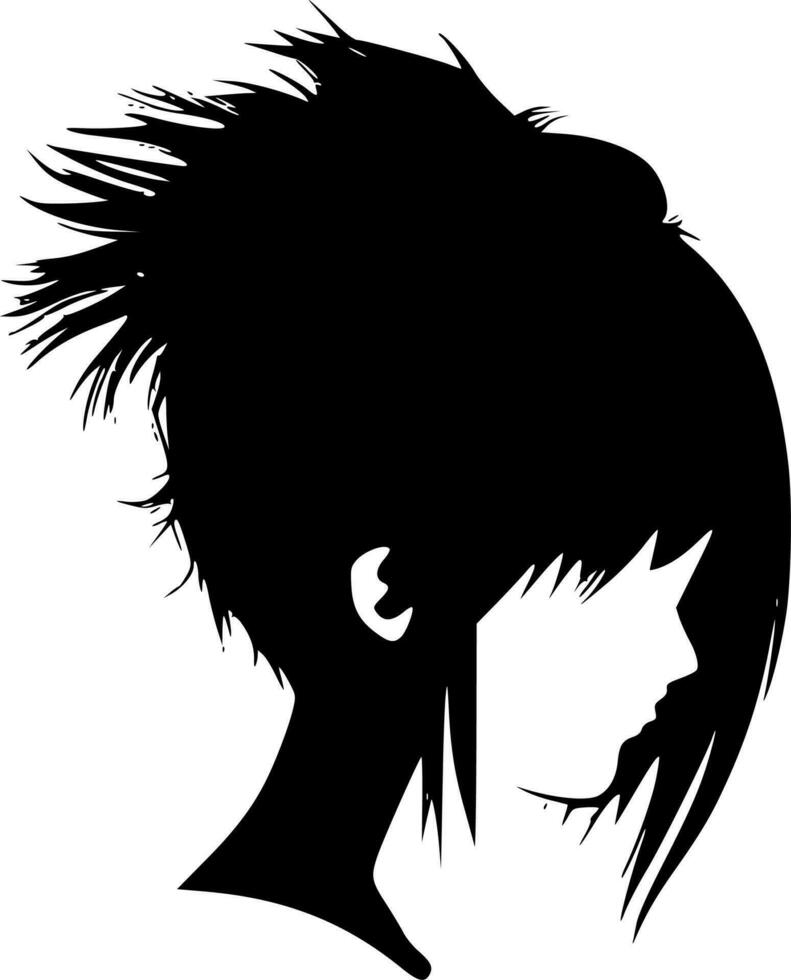 capelli, minimalista e semplice silhouette - vettore illustrazione