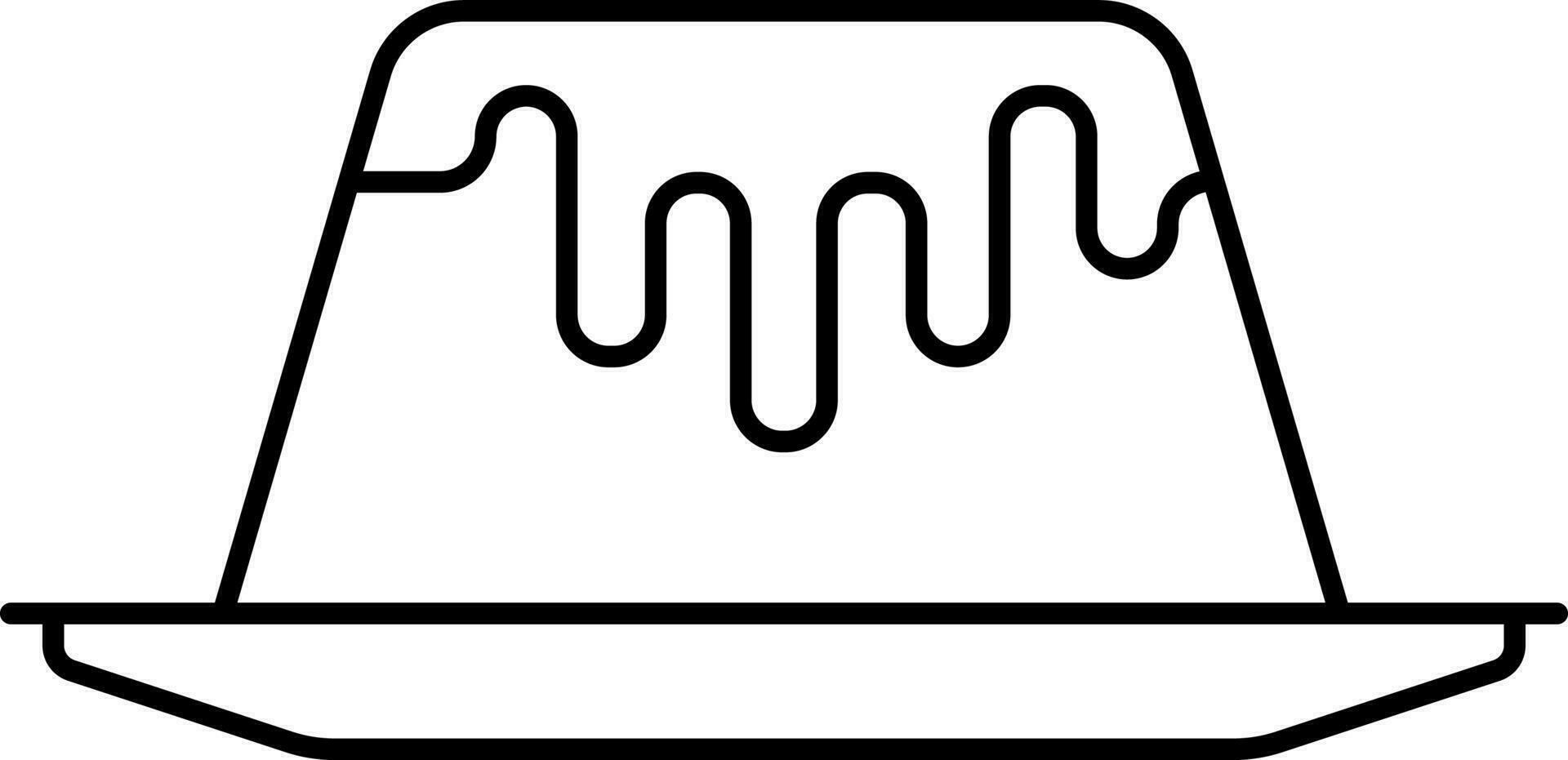 caramello budino piatto icona nel linea arte. vettore