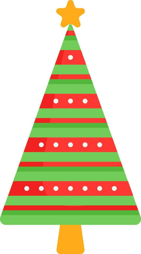 a strisce Natale albero icona nel rosso e verde colore. vettore