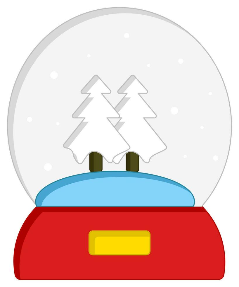 isolato pino albero neve globo icona nel etichetta stile. vettore