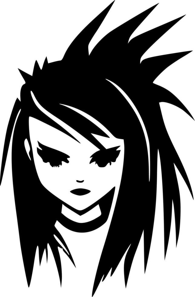 goth - nero e bianca isolato icona - vettore illustrazione
