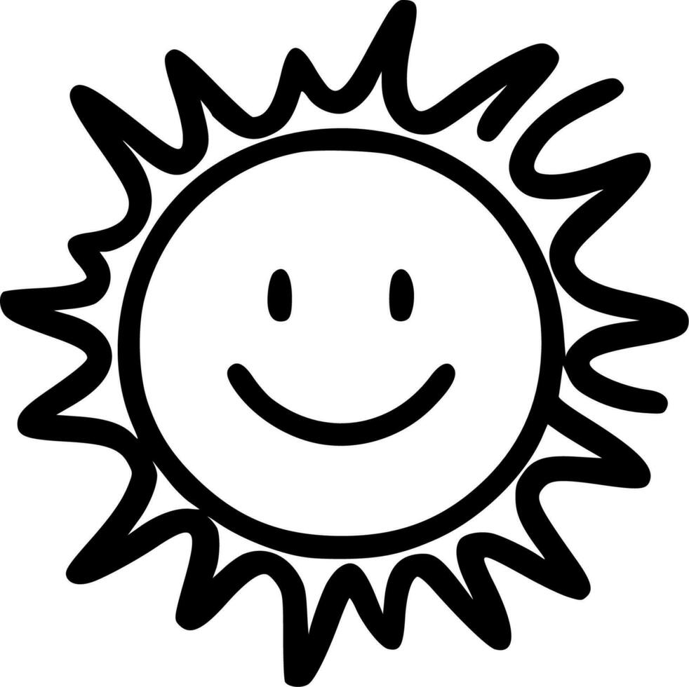 luce del sole, nero e bianca vettore illustrazione