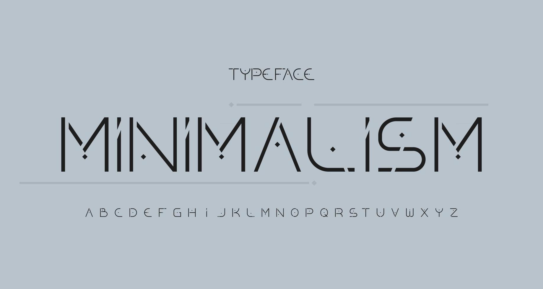 carattere sans serif elegante e moderno alfabeto vettore