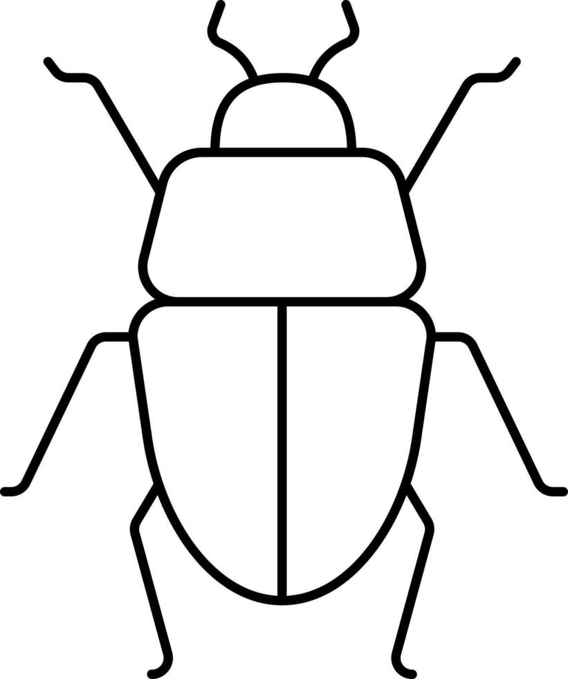 isolato scarafaggio icona nel nero schema. vettore