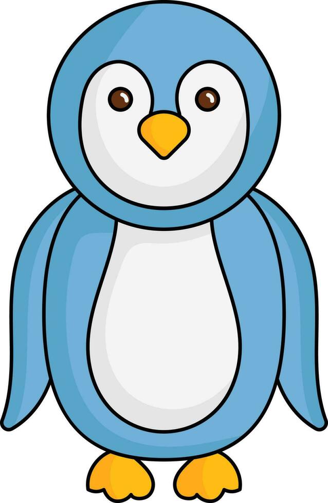 carino pinguino personaggio icona nel blu colore. vettore