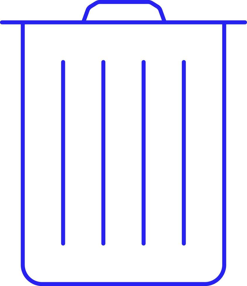 illustrazione di pattumiera icona nel blu magro linea arte. vettore