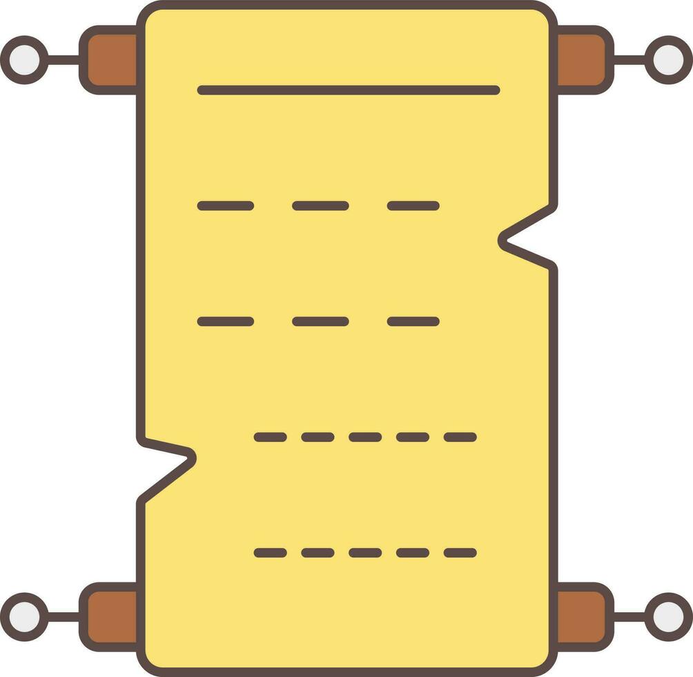 Aperto Torah icona nel giallo e Marrone colore. vettore
