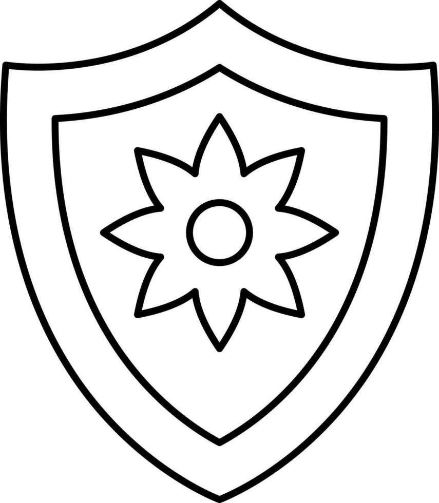 fiore scudo icona o simbolo nel linea arte. vettore