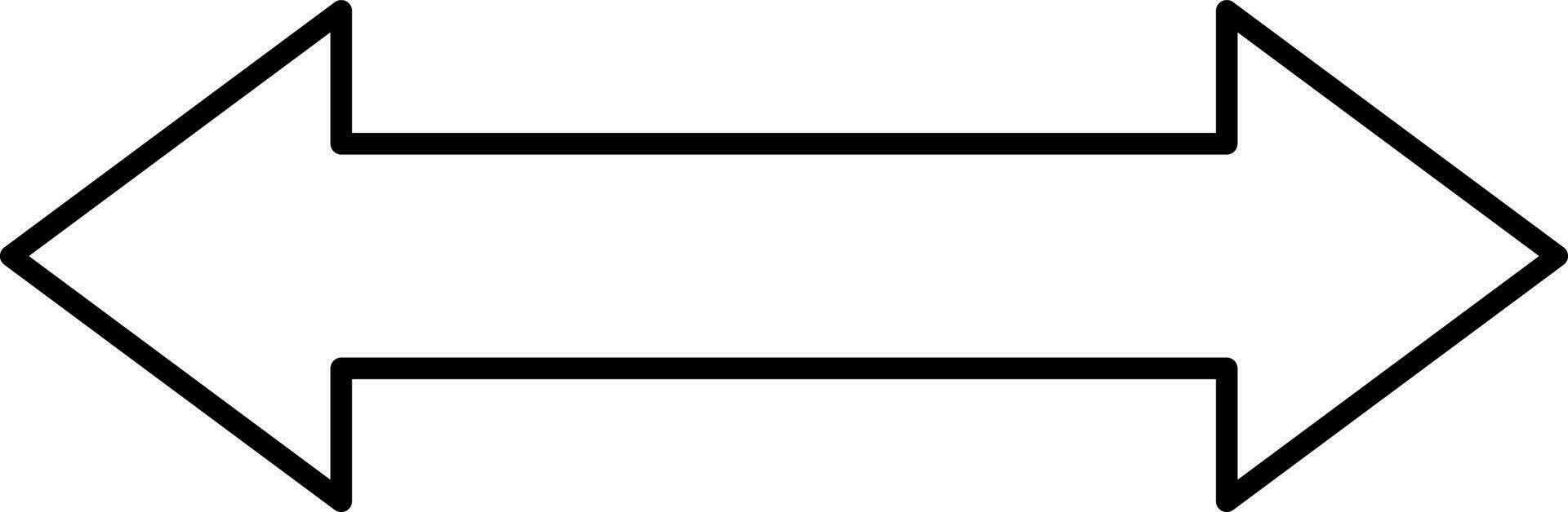sinistra e giusto gemello freccia nero schema icona. vettore
